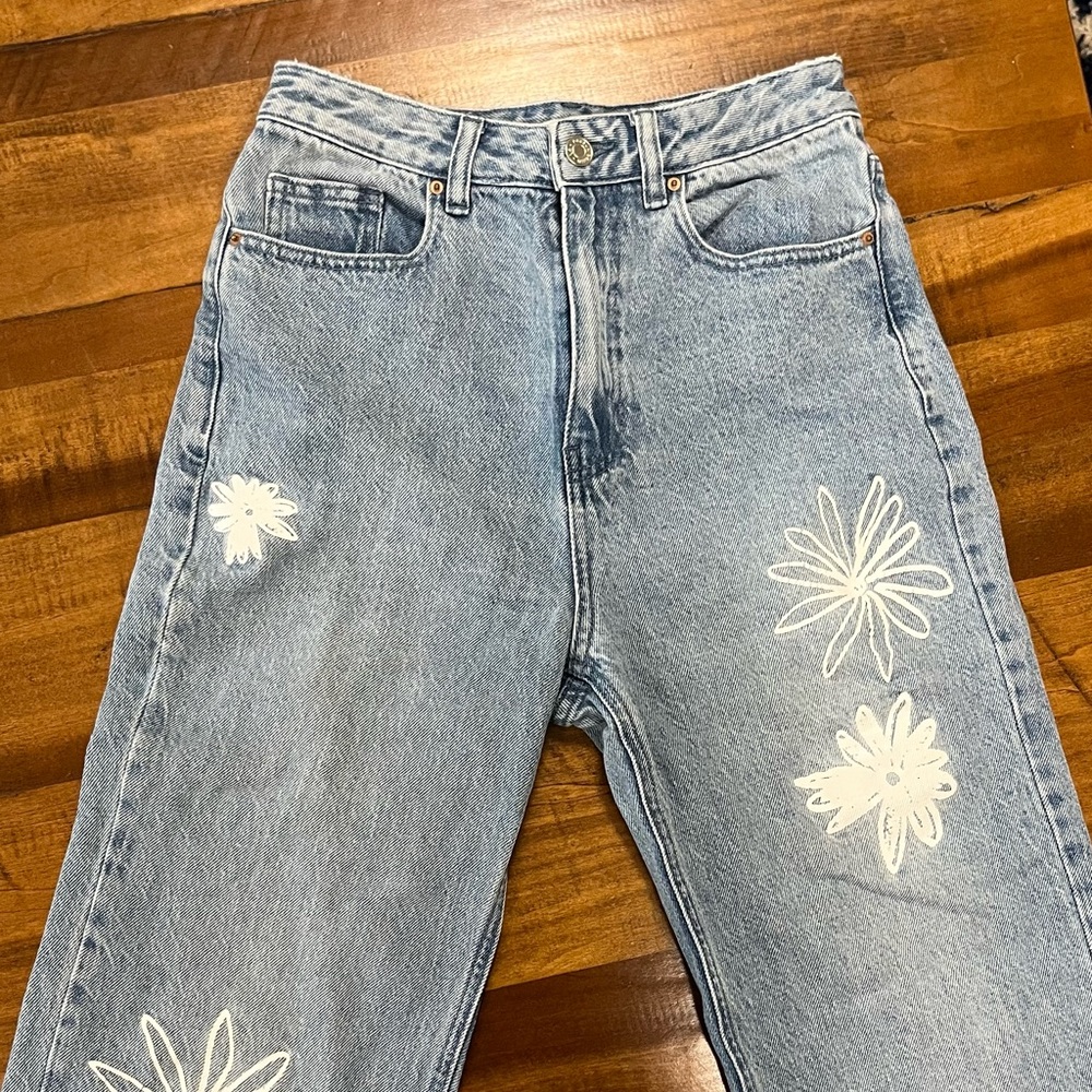 pacsun flower jeans